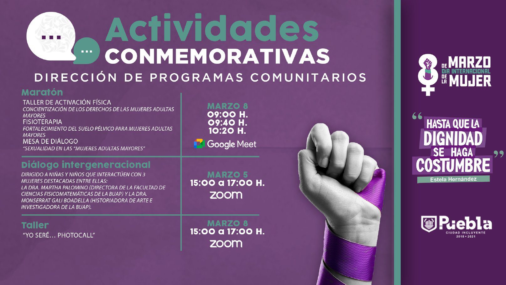 Descarta Ayuntamiento de Puebla repetir paro de mujeres Un día sin nosotras