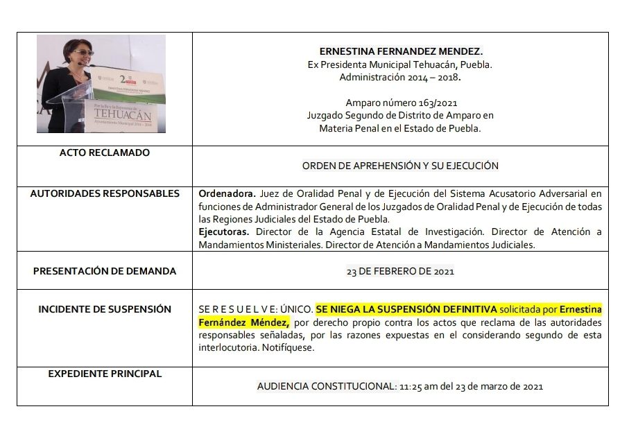 FGE ejercería ordenes de captura en contra de Ernestina Fernández e Inés Saturnino
