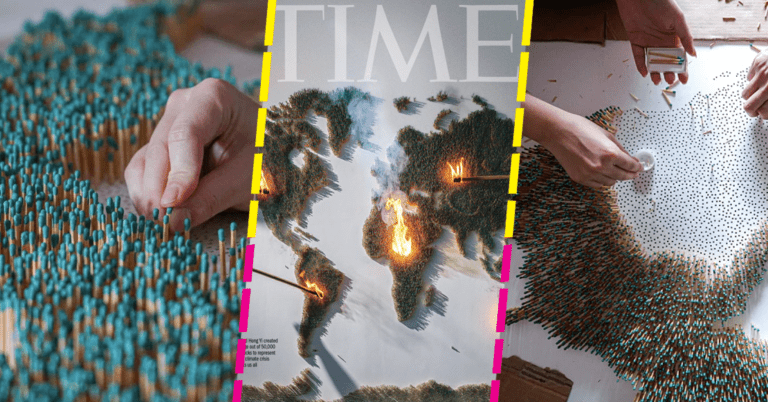 La portada de TIME que prendió 50 mil cerillos para recordar lo que hacemos al mundo