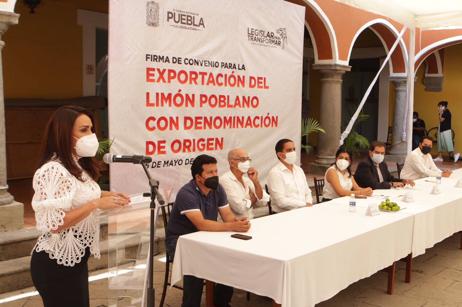 Celebra LX Legislatura firma de Convenio para la Exportación de Limón Poblano con Denominación de Origen