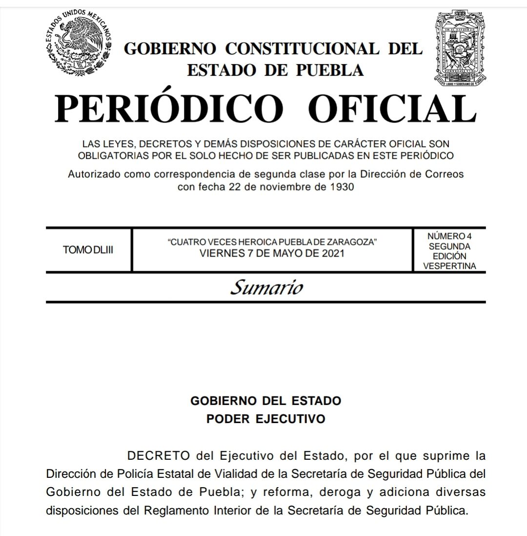 Desaparece Dirección de Vialidad y Grupos Especiales Decreto 1
