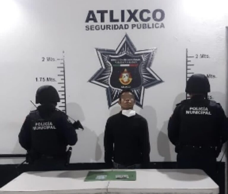 Policías Estatal y Municipal detuvieron a presunto narcomenudista en Atlixco