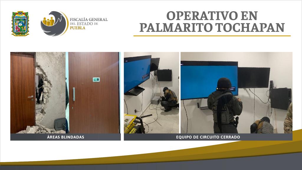 Durante cateo en Palmarito, la FGE aseguró armas, drogas y equipo de circuito cerrado