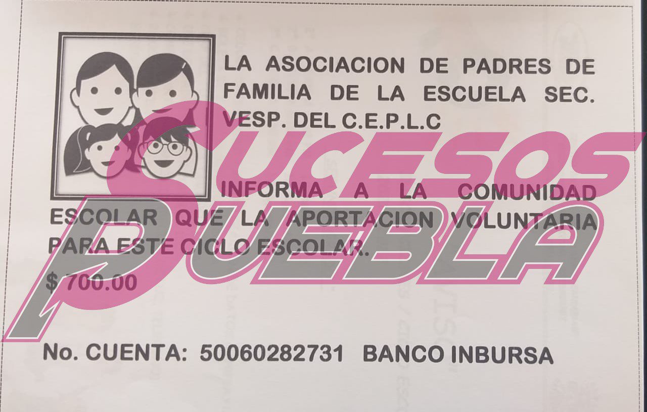 Exigen Centro Escolar de Izúcar cuota “voluntaria” de 700 pesos en inscripción