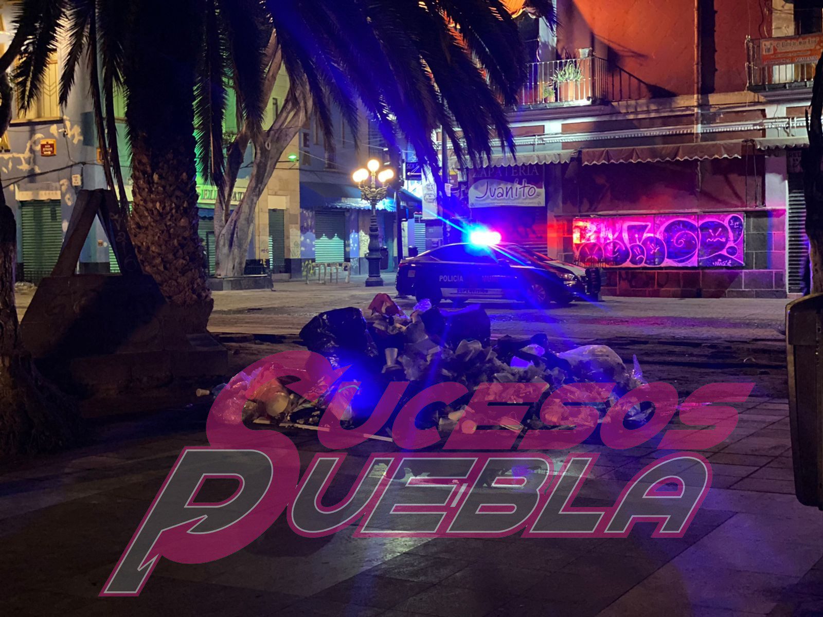 Amanece con montones de basura el centro de Puebla