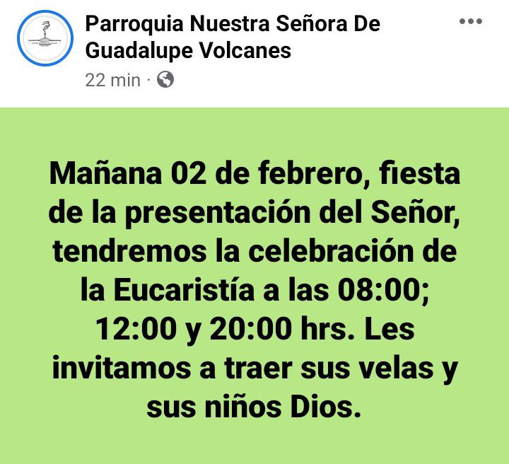 Alistan misas por el Día de la Candelaria