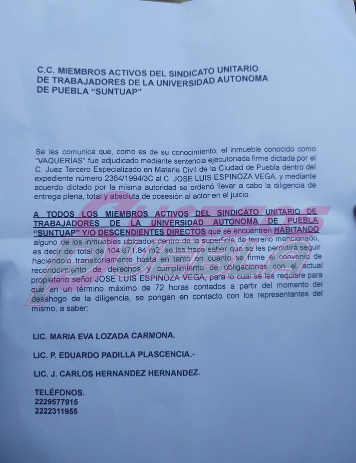 Con granaderos desalojan Ex Rancho Vaquerías