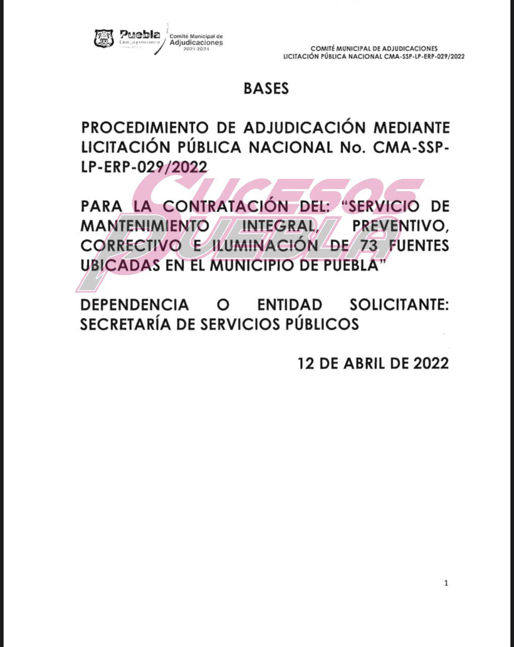 Darán mantenimiento a las 73 fuentes y 3 astas bandera de la capital poblana