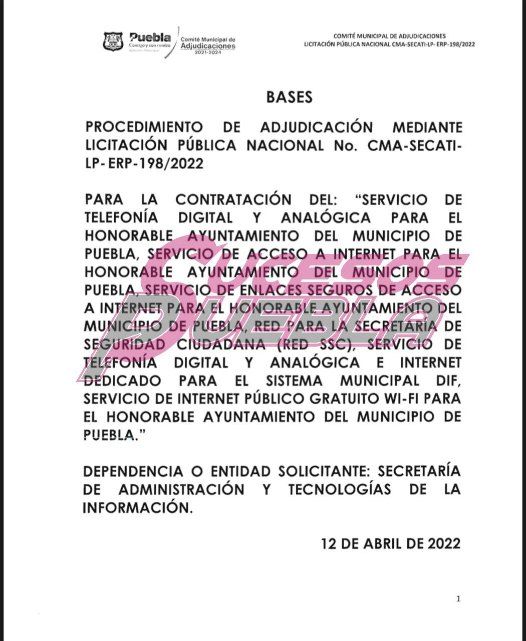 Lícita Ayuntamiento de Puebla servicio de WiFi en 600 puntos en la capital