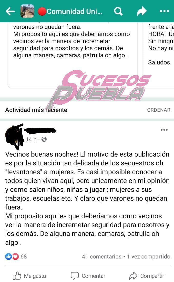 Vecinos de Chachapa se organizan para fortalecer seguridad frente a “levantones”