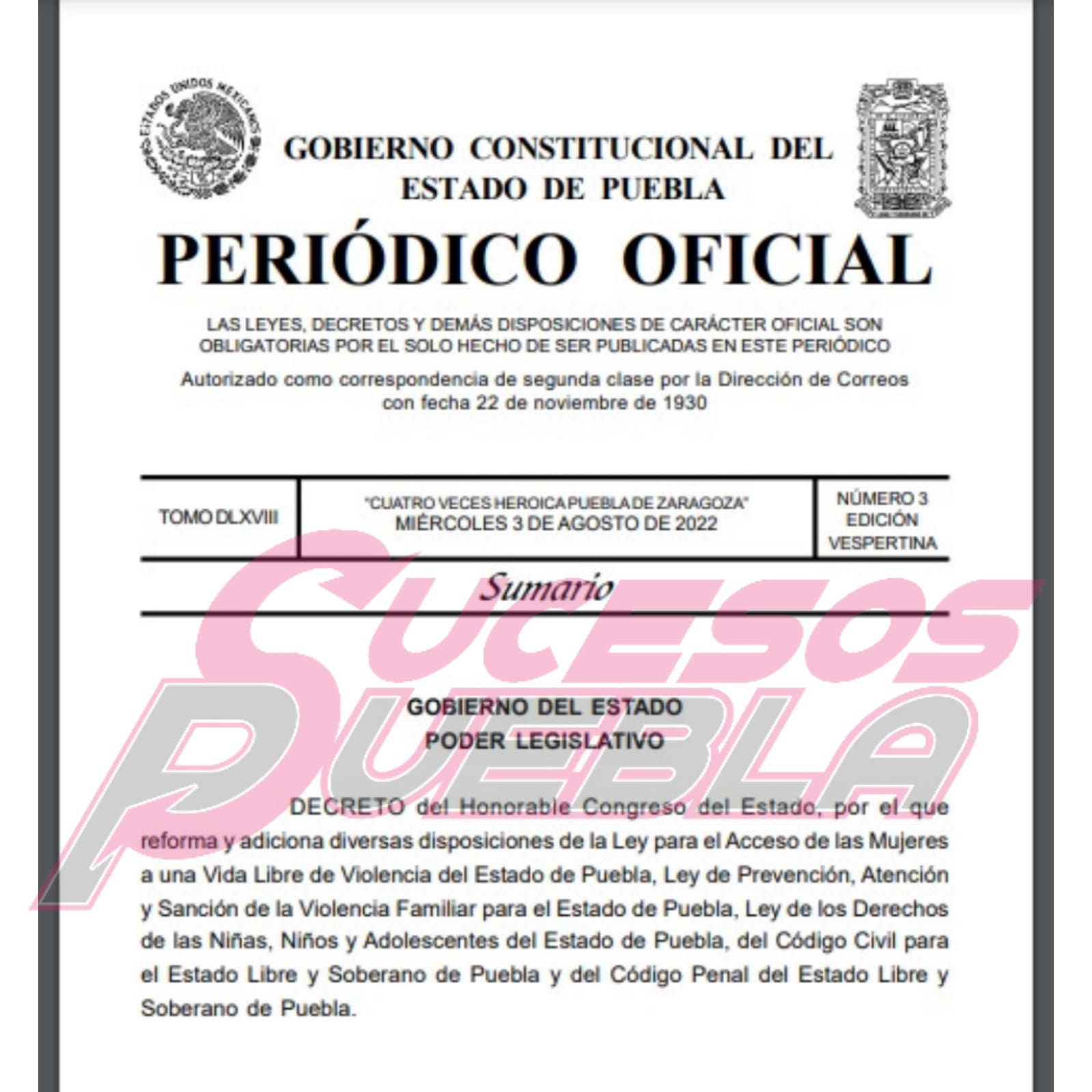 En Puebla ya es reconocido el delito de Violencia Vicaria