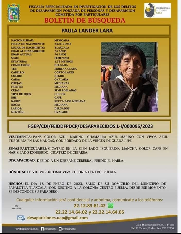 Ayudemos a localizar a Paula Lander Lara