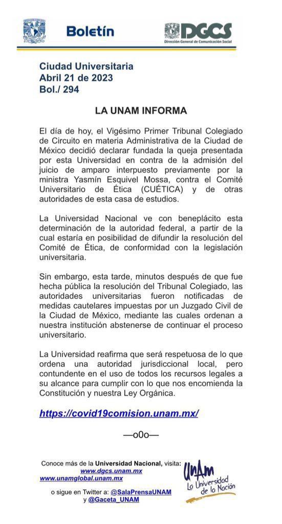 Promueve Yasmín Esquivel nuevo amparo