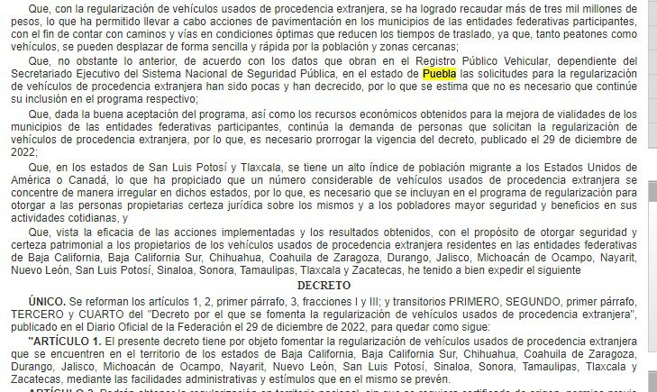 Puebla queda fuera del programa de regularización de autos chocolate