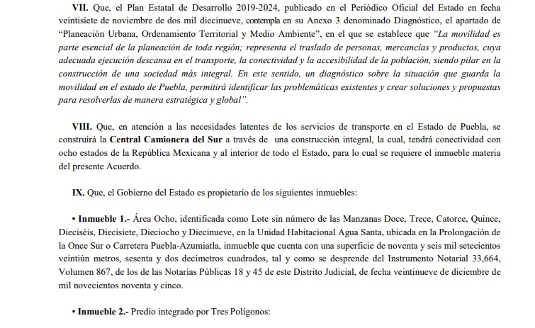 Avanzan trámites legales para construcción de Central Camionera del Sur