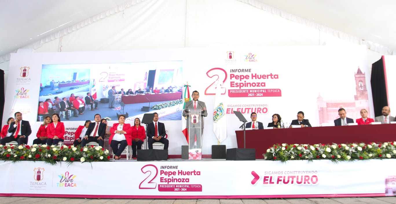 Acude Sergio Salomón a informe de Acatzingo, Tepeaca y Tecali