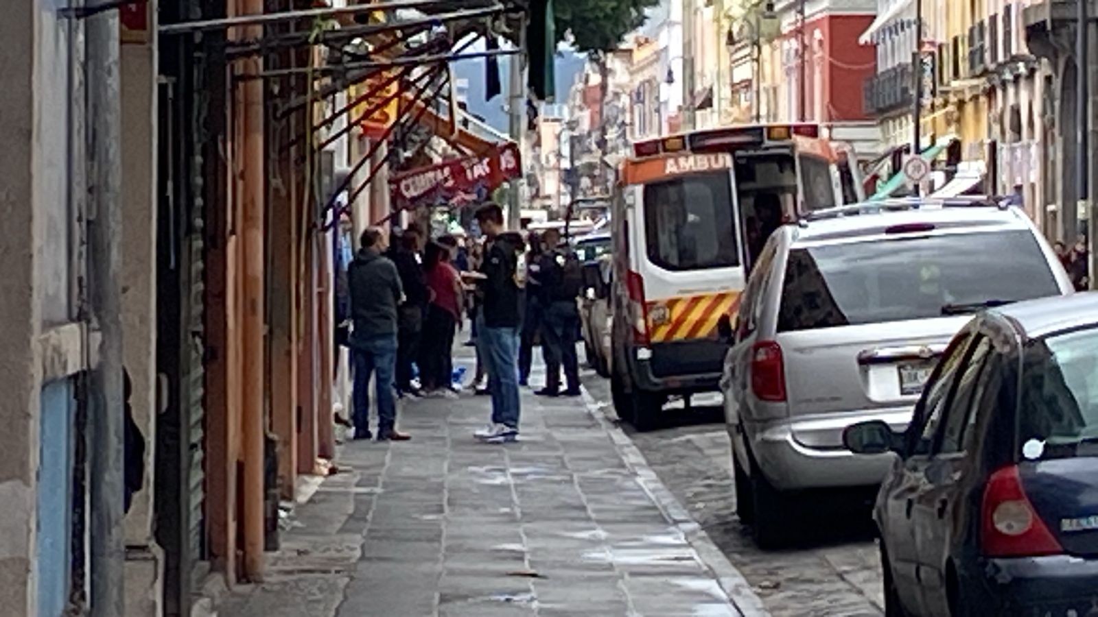 Movilización policiaca en el Centro Histórico de Puebla