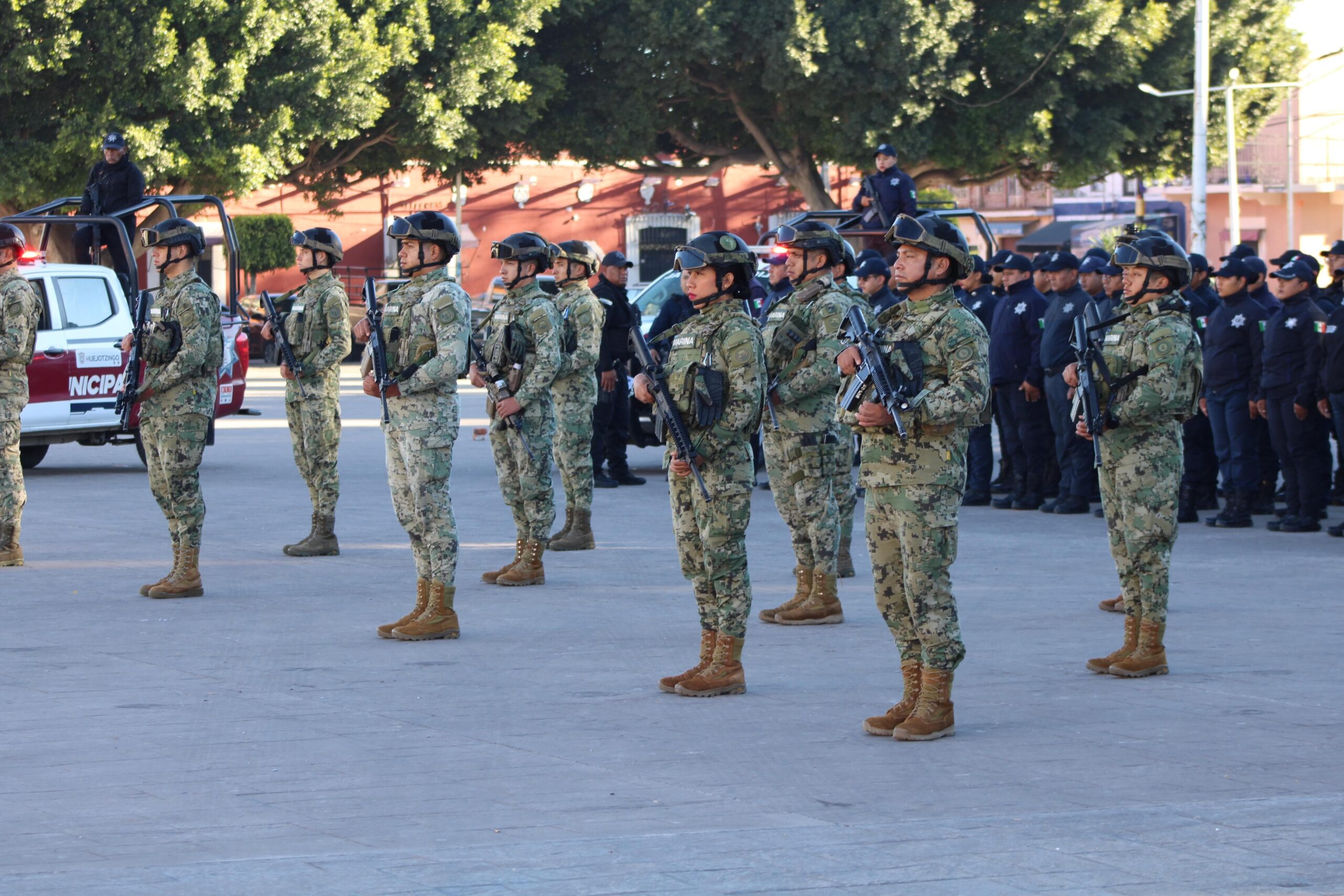Huejotzingo refuerza seguridad con llegada de efectivos de la Marina