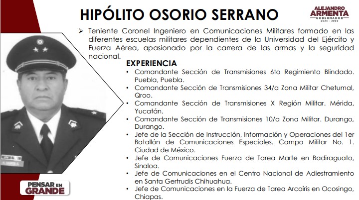 Suma Armenta a dos mandos militares a su gobierno Protección Civil y enlace con la 25 Zona Militar