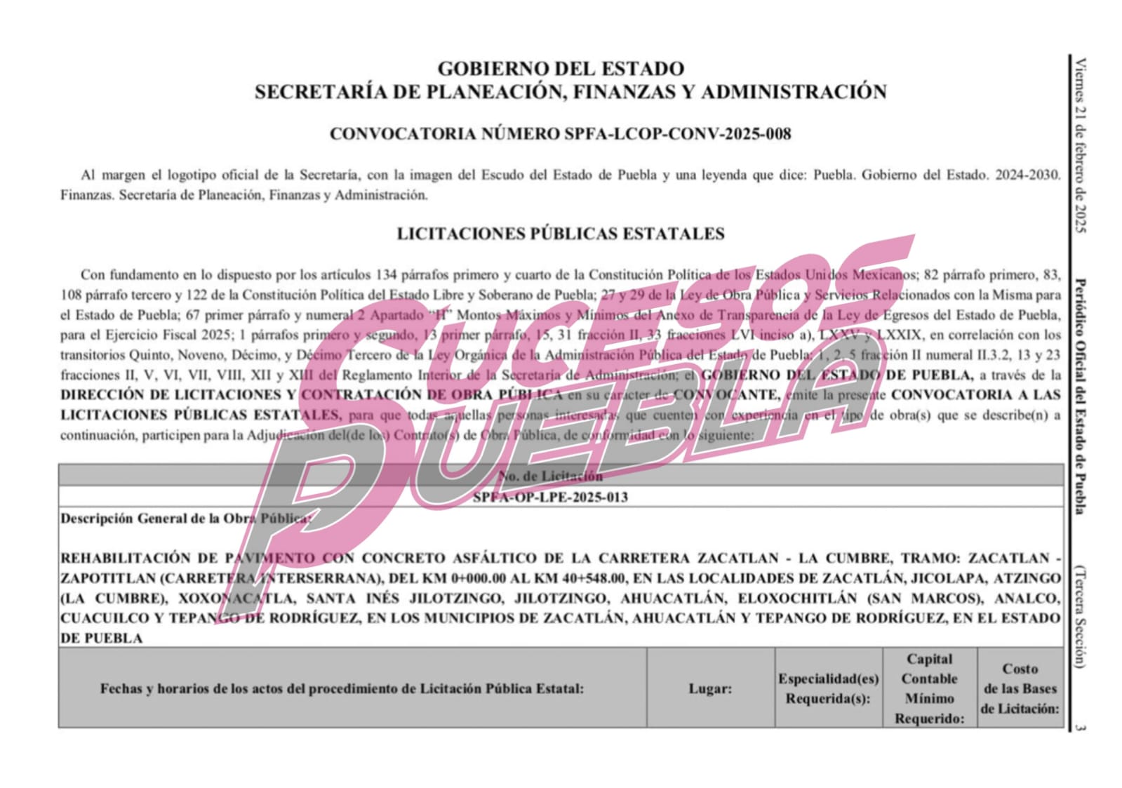 Gobierno rehabilitará la Carretera Interserrana