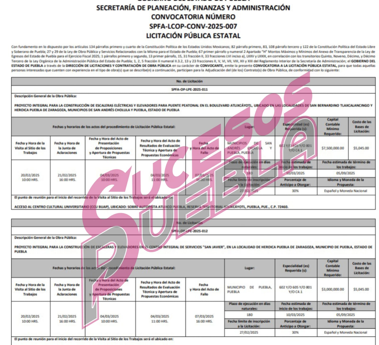 Licitan escaleras eléctricas en puente de la Atlixcáyotl
