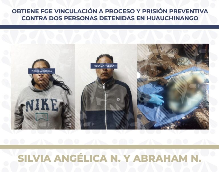 Obtiene FGE vinculación a proceso y prisión preventiva contra dos personas detenidas en Huauchinango