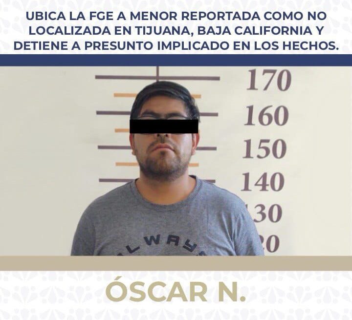 Ubica la FGE a menor reportada como no localizada en Tijuana, Baja California y detiene a presunto implicado en los hechos