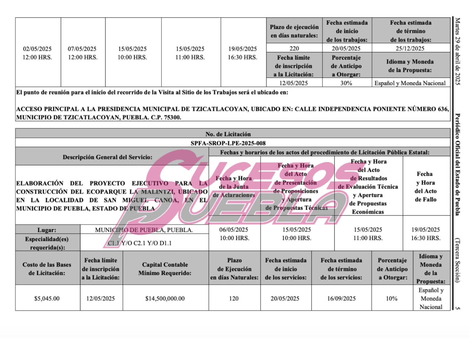 Iniciarán proyecto ejecutivo para el Ecoparque La Malintzi