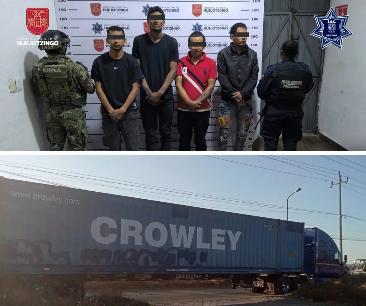 SSC de Huejotzingo desarticula banda de asaltantes con carga de 7 MDP y detiene a sujeto por tentativa de feminicidio