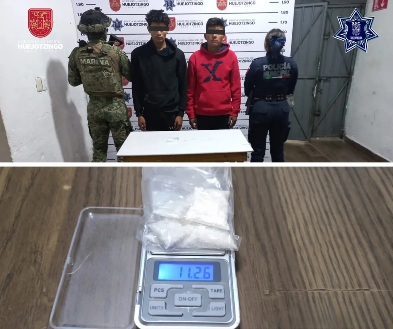 SSC de Huejotzingo detiene a presuntos responsables de intentar quemar tienda de conveniencia y al líder de «Los Pañales»